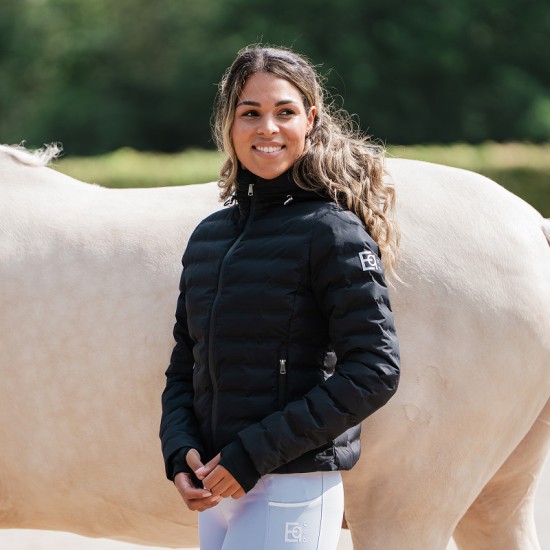 Gewatteerde jas Violet zwart