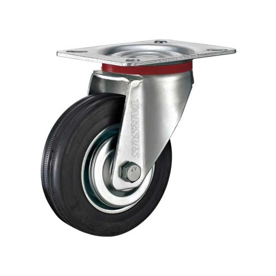 Zwenkwiel 125mm zwart