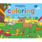 Kleurboek Happy coloring - Vrolijke dieren