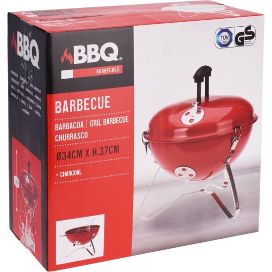 BBQ Barbecue Bolvorm met deksel 37cm BBQ Barbecue Bolvorm met deksel 37cm