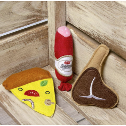 Kattenspeeltje Textiel Pizza Geel