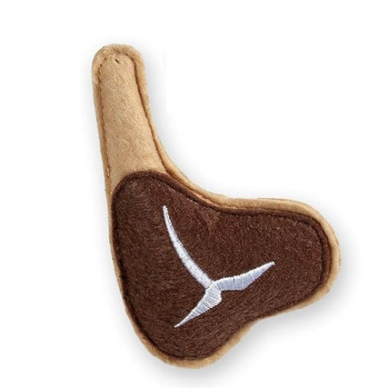 Kattenspeeltje Textiel T-bone bruin 8cm