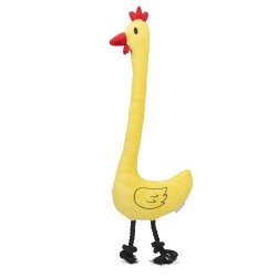 Hondenspeeltje Kip Tok geel 75cm
