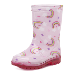 Kinderlaars Cato led pvc roze