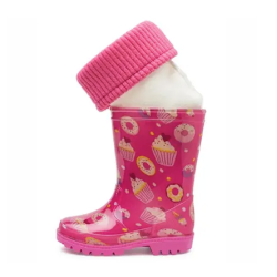 Kinderlaars gevoerd pvc Candy roze