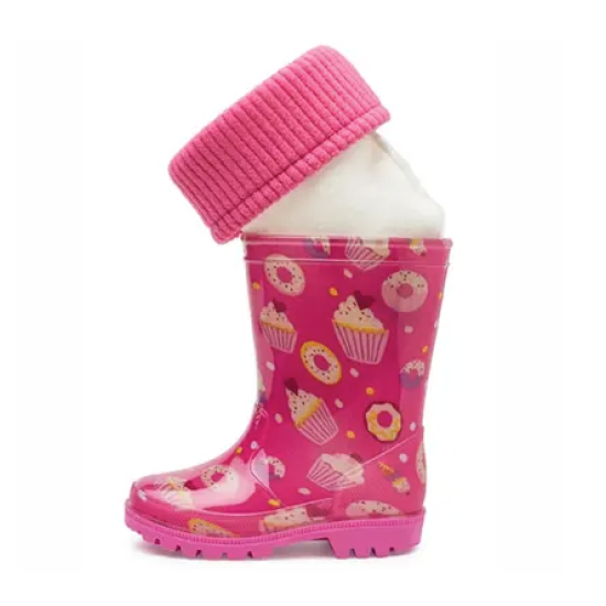 Kinderlaars gevoerd pvc Candy roze
