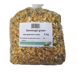 Gemengd graan met gebroken maïs 5kg Gemengd graan met gebroken maïs 5kg