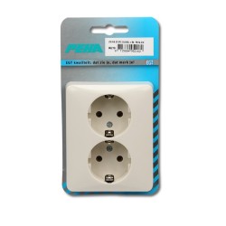 Inbouw stopcontact dubbel +RA PEHA