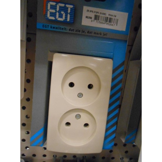 Opbouw stopcontact dubbel PEHA