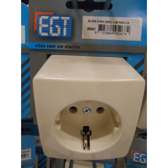 Opbouw stopcontact enkel +RA PEHA
