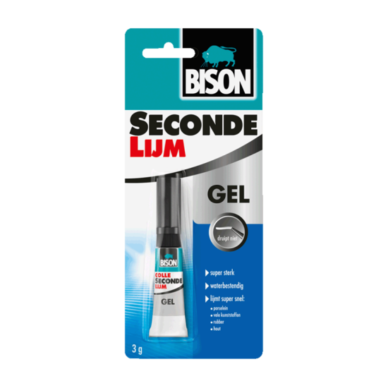 Bison secondelijm gel 3 gram