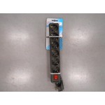 Stekkerdoos zesvoud +RA 1.5m zwart