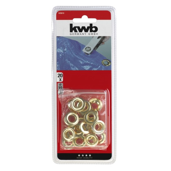 Zeilringen messing 10mm 20 stuks