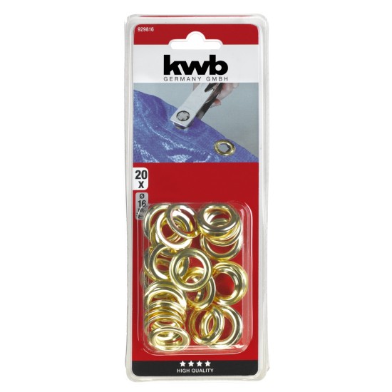 Zeilringen messing 16mm 20st