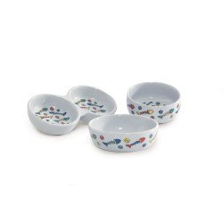 Voerschaaltje porselein met visdecoratie