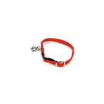 Beeztees kattenbandje met belletje suede rood 23-28cm 10mm