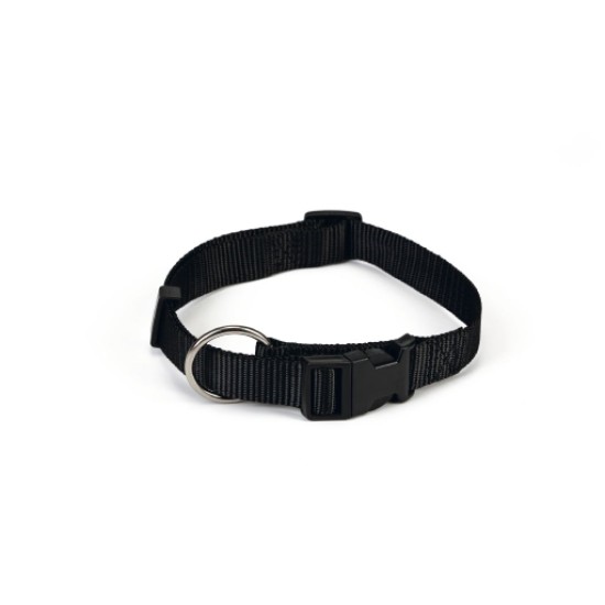 Beeztees nylon verstelbare halsband zwart 40-65X25