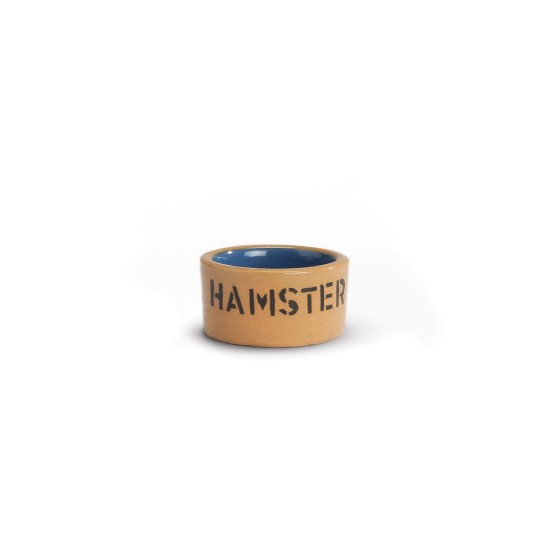 Hamster voerbak keramiek blauw/beige Hamster voerbak keramiek blauw/beige