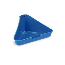 Hoektoilet voor fretten en konijnen blauw