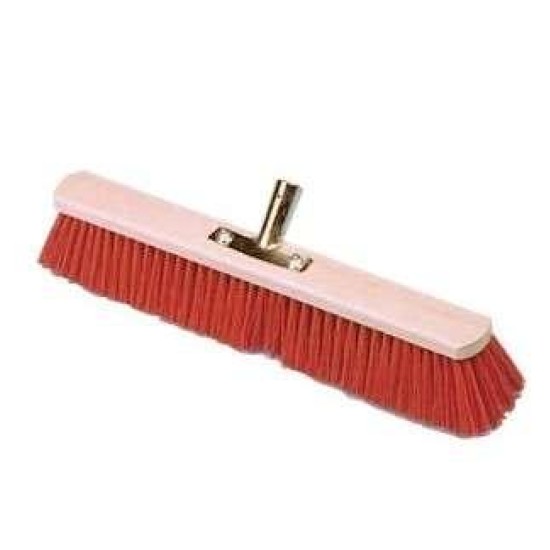 Bezem verstevigd nylon 60cm rood