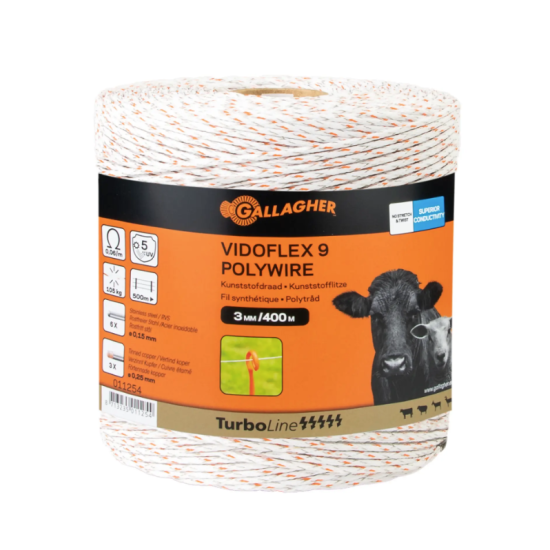 Vidoflex 9 TurboLine Plus Wit 400m Gallagher