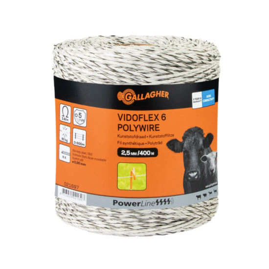 Vidoflex 6 Powerline wit 400m Gallagher