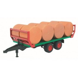Bruder balentransporter met 8 ronde hooibalen Bruder balentransporter met 8 ronde hooibalen