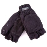 Handschoenen mof/flap antraciet zwart