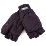 Handschoenen mof/flap antraciet zwart