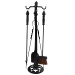 Haardgereedschap 4-delig zwart Esschert Design