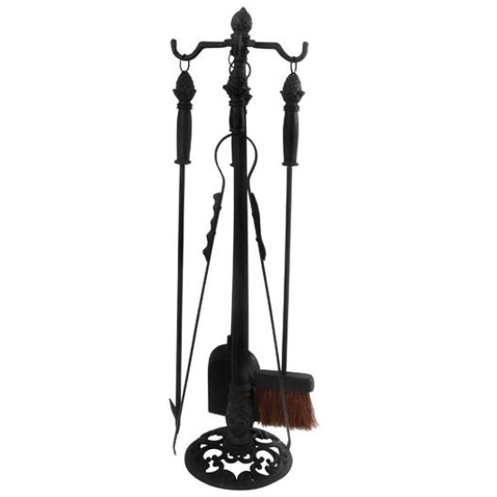 Haardgereedschap 4-delig zwart Esschert Design