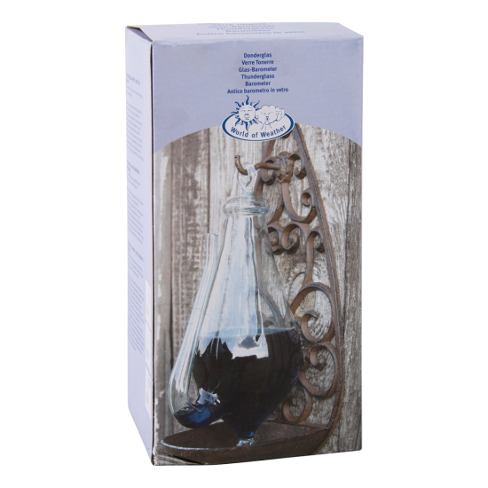 Donderglas met gietijzer houder