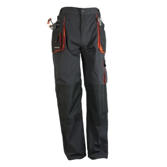 Werkbroek 3230 met kniestukken en zakken antra/zwart/oranje