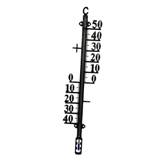 Buitenthermometer metaal zwart