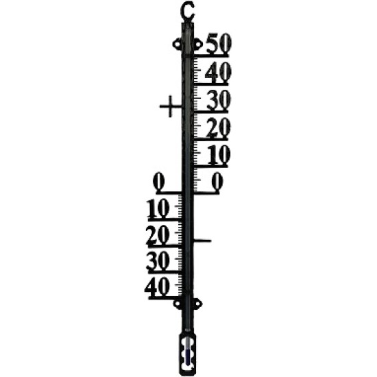 Buitenthermometer metaal zwart