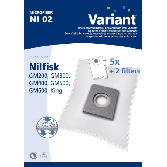 Stofzuigerzakken variant NI02 microfiber