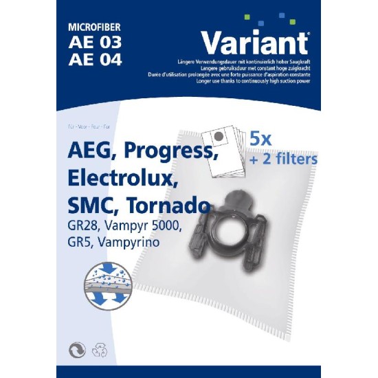 Stofzuigerzakken variant stofzakken AE04/03 microfiber