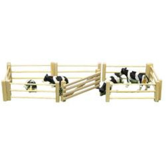 Kids Globe Houten Afrastering 6-delig + Hek 1:32