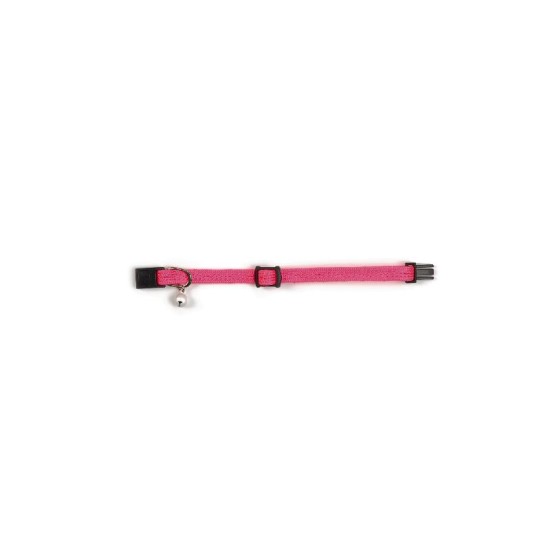 Kattenbandje nylon fel roze