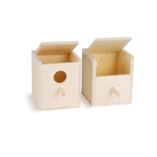 Houten broedkast met gat 10,5cm