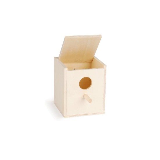 Houten broedkast met gat 10,5cm