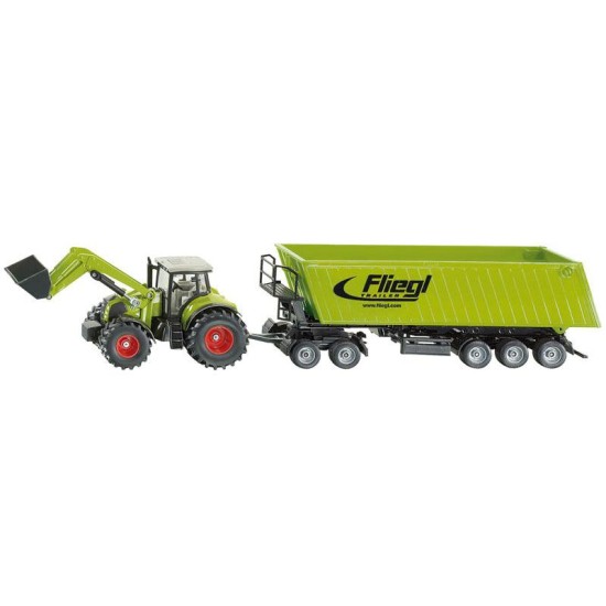 Siku claas + voorlader, dolly en aanhanger 1:50