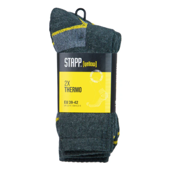 Thermosokken StappYellow antraciet 2 paar