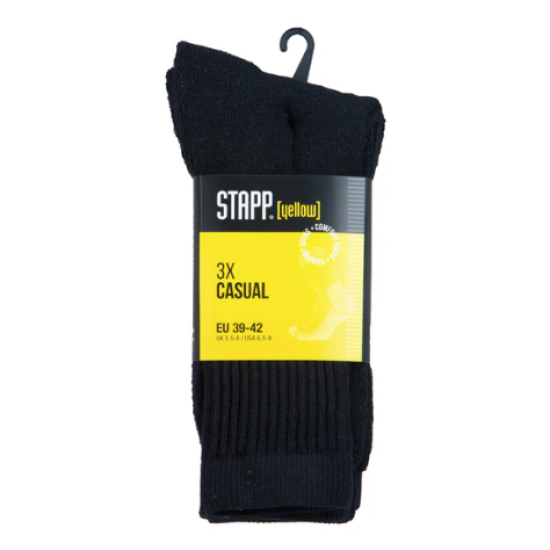 Sok Stappyellow Casual zwart 3 paar Sok Stappyellow Casual zwart 3 paar