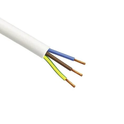 Vinylsnoer rond 3x1 aderig wit (per meter)
