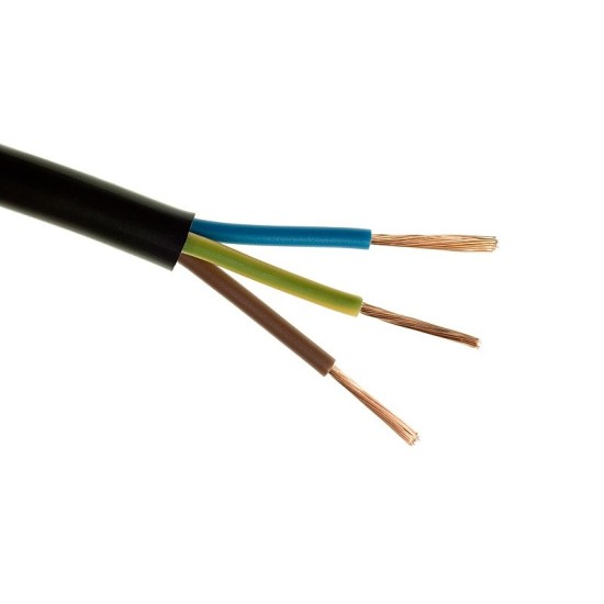 Vinylsnoer rond 3x1 aderig zwart