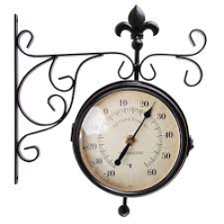 Stationsklok met thermometer