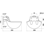 Drinkbak metaal met lepel RVS