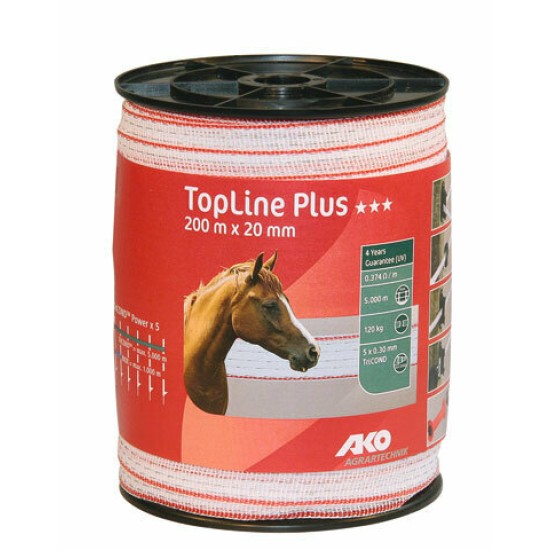 AKO topline plus schriklint wit/rood 2CM -200M AKO topline plus schriklint wit/rood 2CM -200M