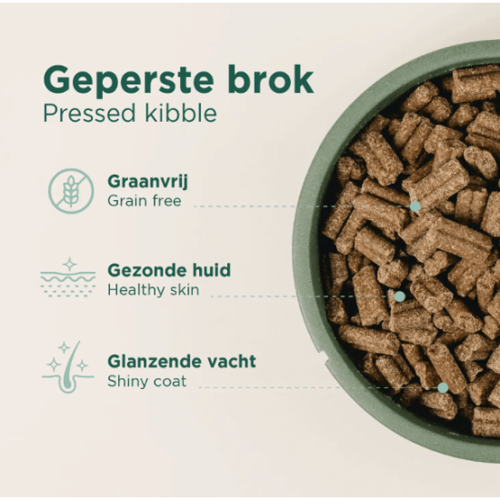Geperste graanvije voeding voor volwassen honden 